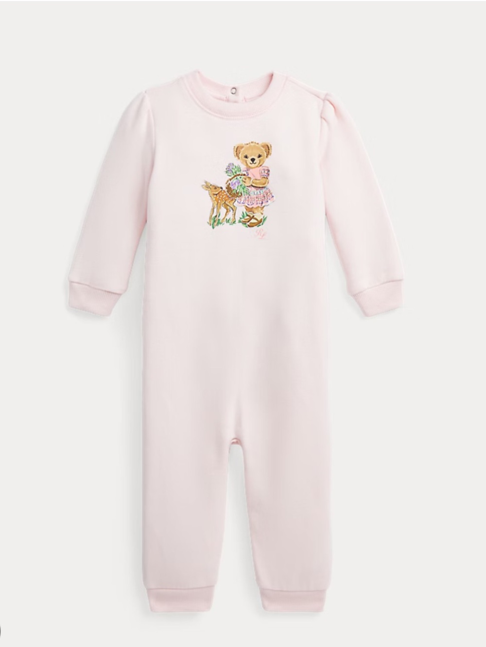 NWT Ralph Lauren Baby Girl Fleece Coverall Size 6 Months Classic Fall Winter